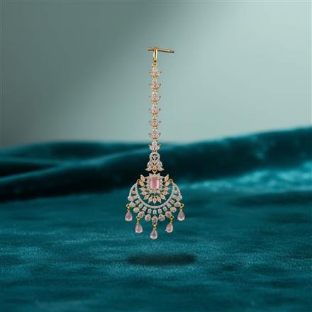 Cubic Zirconia Classic Tikka With 2 Tone Plating