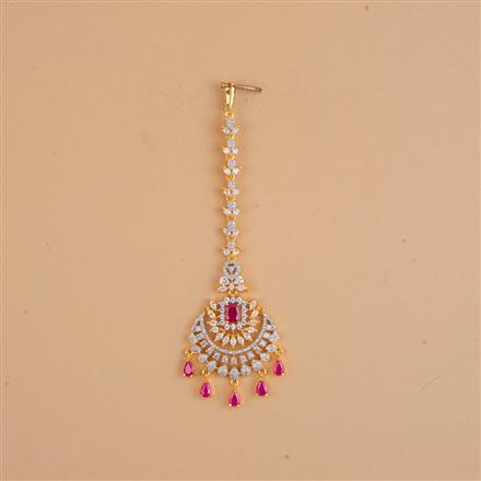 Cubic Zirconia Classic Tikka With 2 Tone Plating