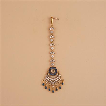 Cubic Zirconia Classic Tikka With Mehndi Plating