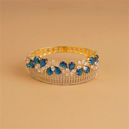 Cubic Zirconia Broad Kada With 2 Tone Plating