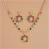 Cubic Zirconia Classic Necklace Set With 2 Tone Plating