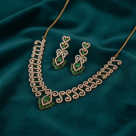 Cubic Zirconia Classic Necklace Set With Mehndi Plating