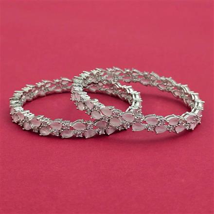 Cubic Zirconia Classic Bangles With Rhodium Plating