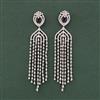 Cz Classic Earring With Rhodium Plating