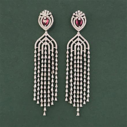 American Diamond Classic Earring With Rhodium Plating