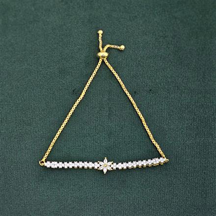 Cz Adjustable Bracelet With 2 Tone Rhodium Plating