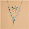 Cubic Zirconia Classic Necklace Set With Rhodium Plating