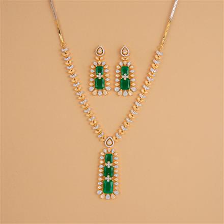 Cubic Zirconia Classic Necklace Set With 2 Tone Plating