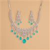 Cubic Zirconia Classic Necklace Set With Rhodium Plating