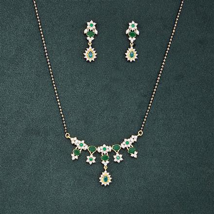 Cubic Zirconia Moti Mangalsutra With Gold Plating