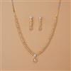 Cubic Zirconia Delicate Necklace Set With 2 Tone Rhodium Plating