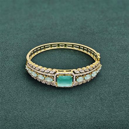 Cubic Zirconia Openable Kada With Mehndi Plating