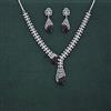 Cz Classic Necklace With Rhodium Plating