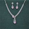 Cz Classic Necklace With Rhodium Plating