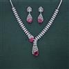 Cz Classic Necklace With Rhodium Plating