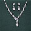 Cz Classic Necklace With Rhodium Plating
