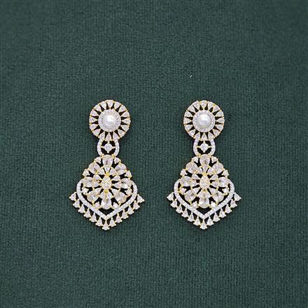 Cubic Zirconia Classic Earring With 2 Tone Plating