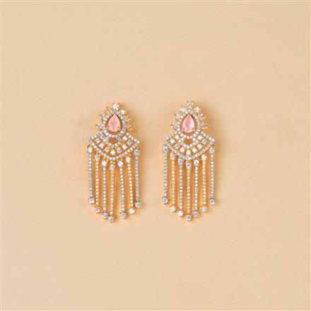 Cubic Zirconia Classic Earring With 2 Tone Plating