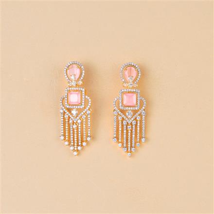 Cubic Zirconia Classic Earring With 2 Tone Plating