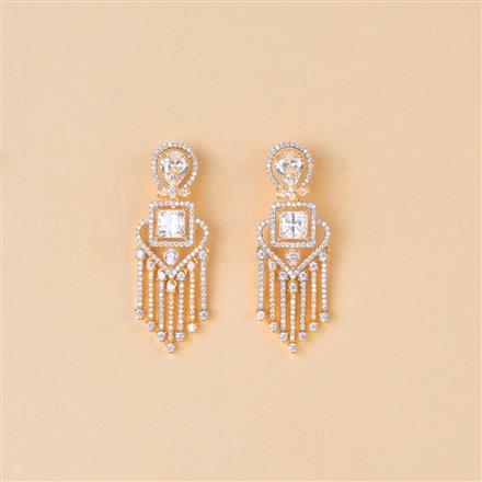 Cubic Zirconia Classic Earring With 2 Tone Plating