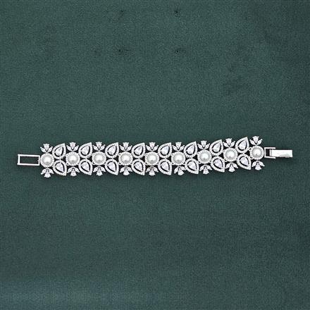 Cz Classic Bracelet With Rhodium Plating