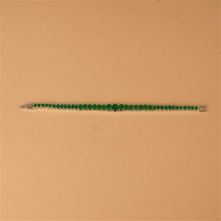 Cubic Zirconia Classic Bracelet With Rhodium Plating