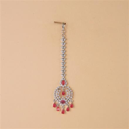 Cubic Zirconia Classic Tikka With Rhodium Plating