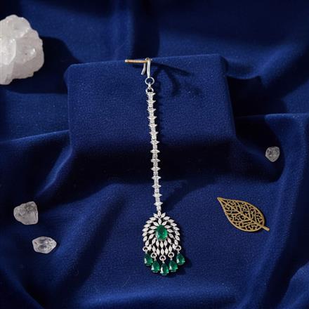 Cubic Zirconia Classic Tikka With Rhodium Plating