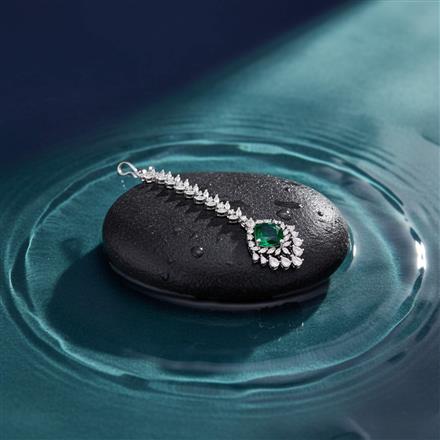 Cz Delicate Tikka With Rhodium Plating