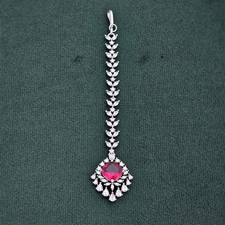 Cz Delicate Tikka With Rhodium Plating