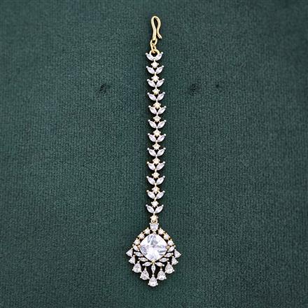 Cz Delicate Tikka With 2 Tone Rhodium Plating