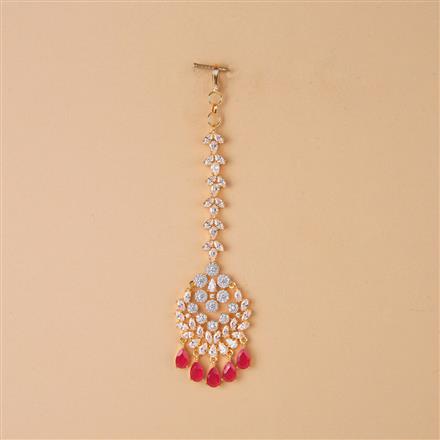 Cubic Zirconia Classic Tikka With 2 Tone Plating