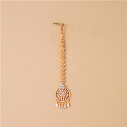 Cubic Zirconia Delicate Tikka With 2 Tone Plating