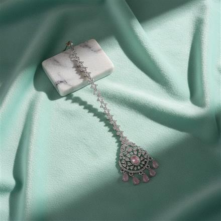 Cubic Zirconia Classic Tikka With Rhodium Plating
