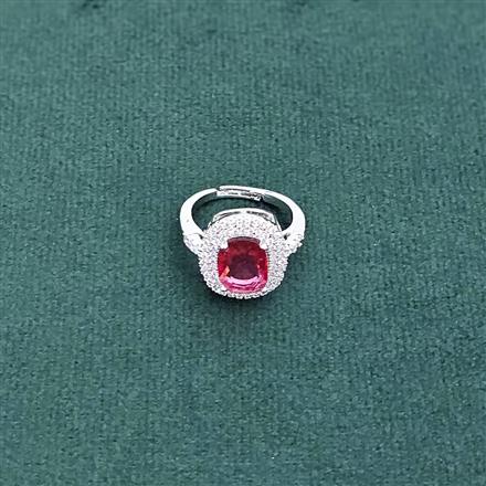 Cz Adjustable Ring With Rhodium Plating