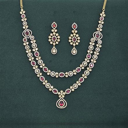 Cz Classic Necklace With Mehndi Plating