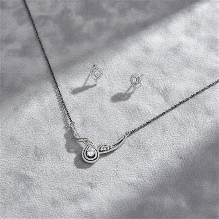 Cz Classic Mangalsutra With 2 Tone Rhodium Plating