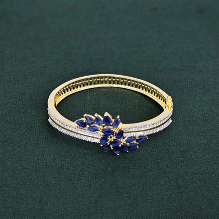 Cubic Zirconia Openable Kada With 2 Tone Plating