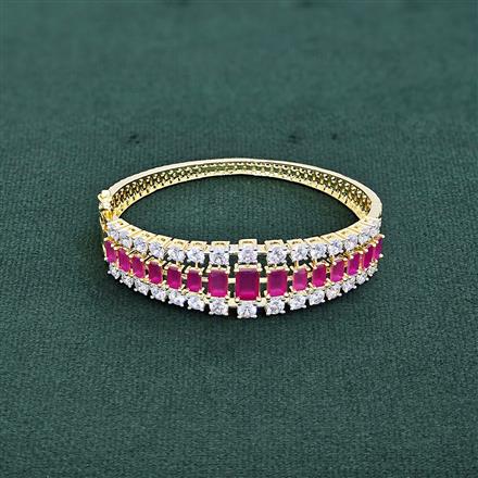 Cubic Zirconia Openable Kada With 2 Tone Plating