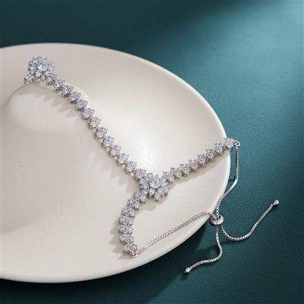 Cubic Zirconia Classic Hath Pan With 2 Tone Rhodium Plating