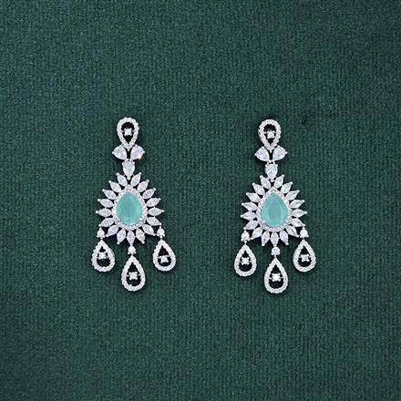 Cubic Zirconia Classic Earring With Rhodium Plating