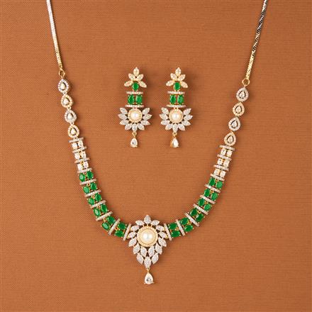 Cz Classic Necklace With 2 Tone Plating
