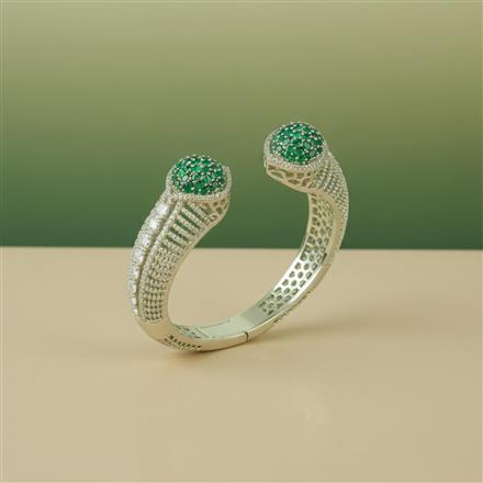 Cz Classic Kada With Rhodium Plating