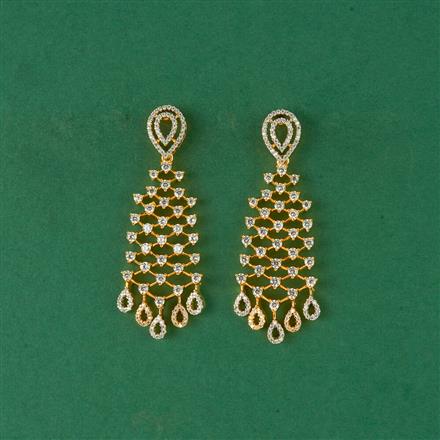 Cz Classic Earring With 2 Tone Plating