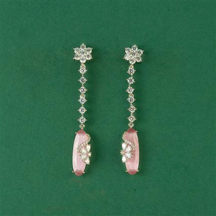 Cz Classic Earring With Rhodium Plating