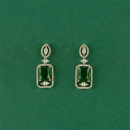 Cz Delicate Earring With Rhodium Plating