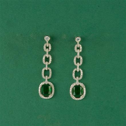 Cz Classic Earring With Rhodium Plating