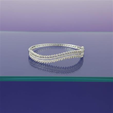 Cz Delicate Kada With 2 Tone Rhodium Plating