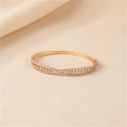 Cubic Zirconia Delicate Kada With 2 Tone Rhodium Plating