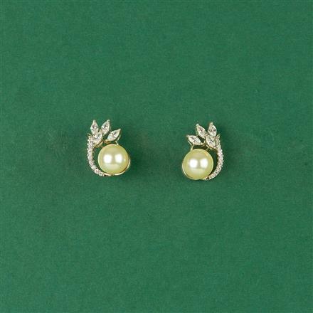 Cz Pearl Tops With 2 Tone Rhodium Plating